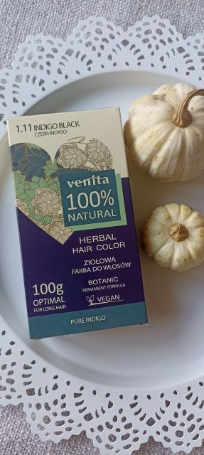 Venita 100% Natural, Farba do włosów, Ziołowa, nr 1.11 Indigo Black 