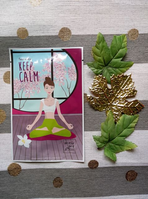 Mask Me Amore Maska do twarzy w płacie, Keep Calm Face Mask