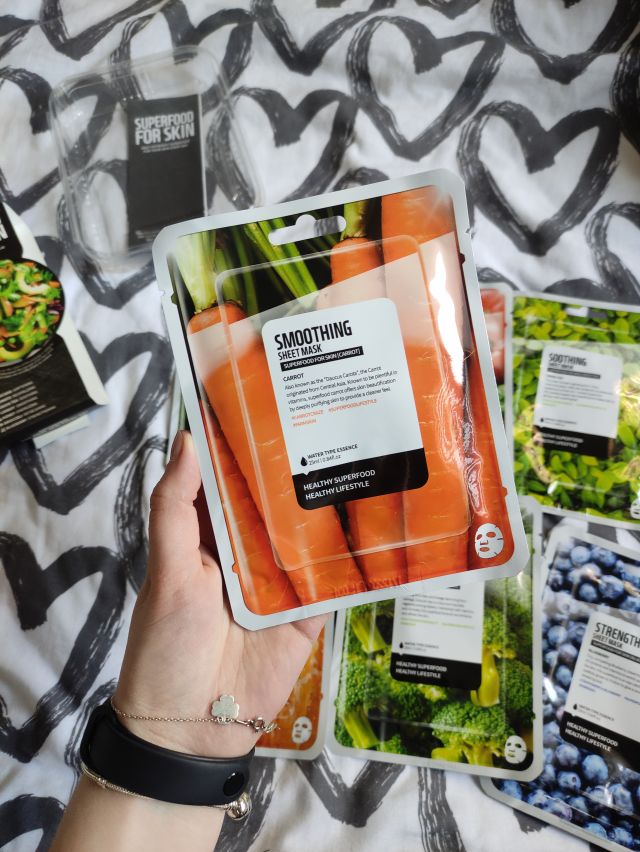 Farmskin Maska do twarzy w płacie, Superfood For Skin, Smoothing Sheet Mask, Marchew