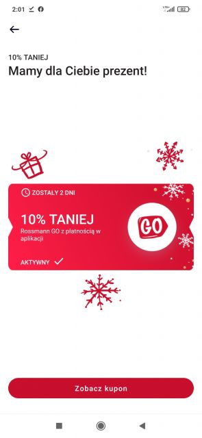 Kalendarz adwentowy Rossmann - aplikacja