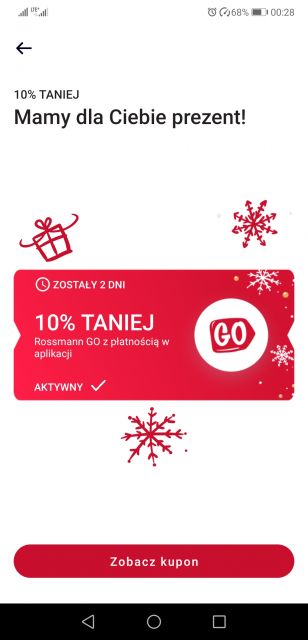 Kalendarz adwentowy Rossmann - aplikacja