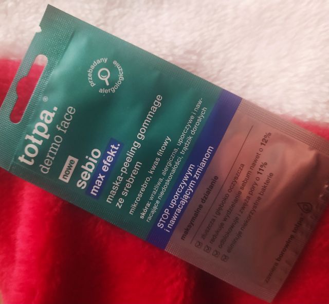 Tołpa Dermo face sebio max efekt, maska-peeling gommage ze srebrem
