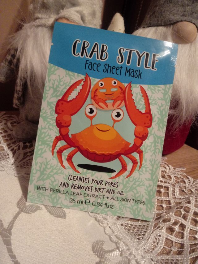 Maxbrands Marketing B.V. Face Sheet Mask, Maseczka do twarzy w płacie, Crab Style
