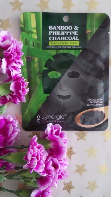 G-Synergie Maska do twarzy w płacie, Bamboo & Philippine Charcoal