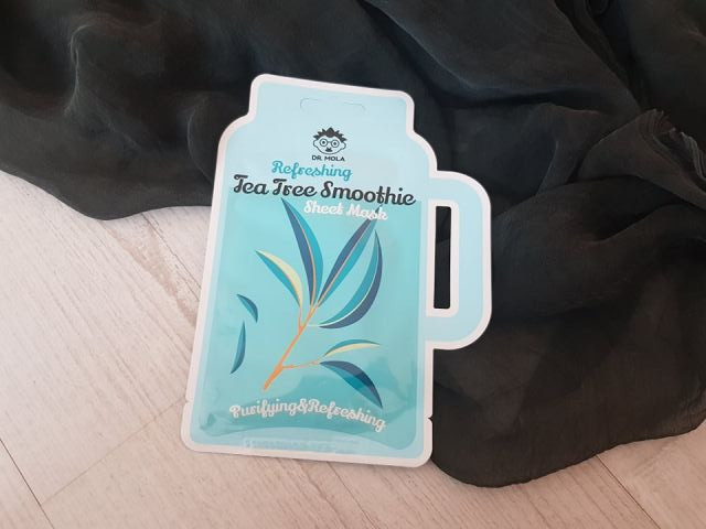 Dr. Mola Maska do twarzy w płacie, Tea Tree Smoothie, Refreshing