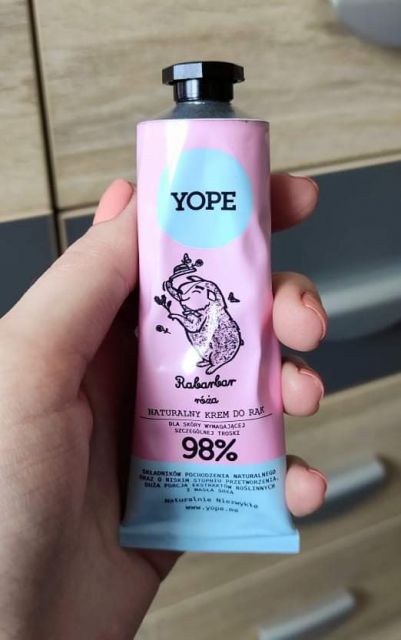 YOPE Krem do rąk, Rabarbar i róża