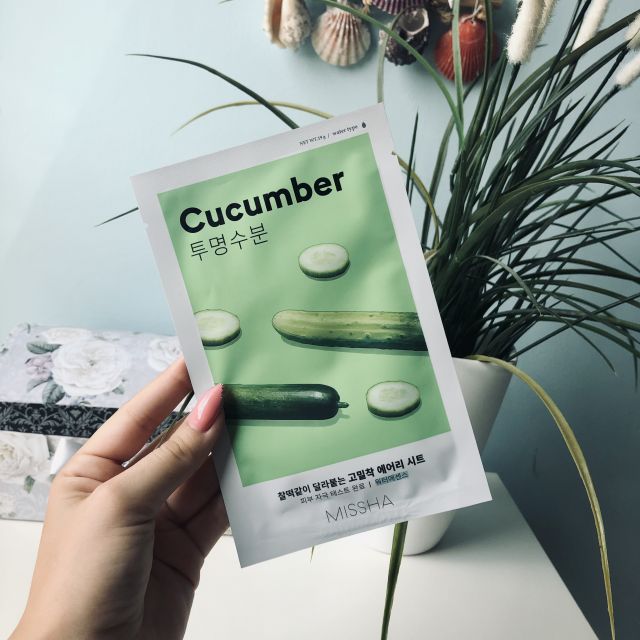 MISSHA Airy Fit Sheet Mask, Maska do twarzy w płacie, Cucumber