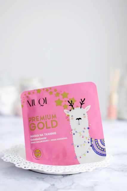 NIUQI Maska na tkaninie, Premium Gold, Odmłodzenie