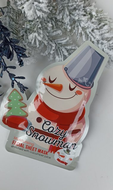 Maxbrands Marketing B.V. Facial Sheet Mask, Maseczka do twarzy w płacie, Cozy Snowman, Nawilżająca