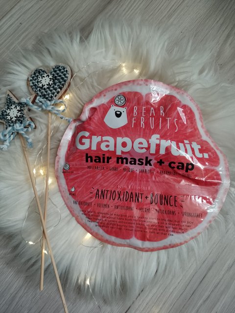 Bear Fruits Maska do włosów z czepkiem, Grapefruit Hair Mask, Antioxidant + Bounce