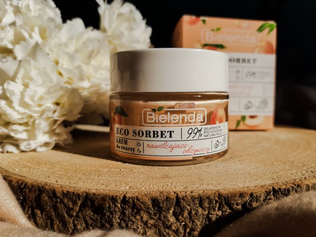 Bielenda Eco Sorbet, Krem do twarzy, Nawilżająco-odżywczy, Na dzień i Na Noc, Sok z brzoskwini 
