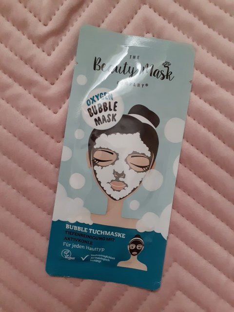 The Beauty Mask Company Maseczka w płacie, Babelkowa, Oxygen Bubble Mask, Głęboko oczyszczająca, Z węglem aktywnym