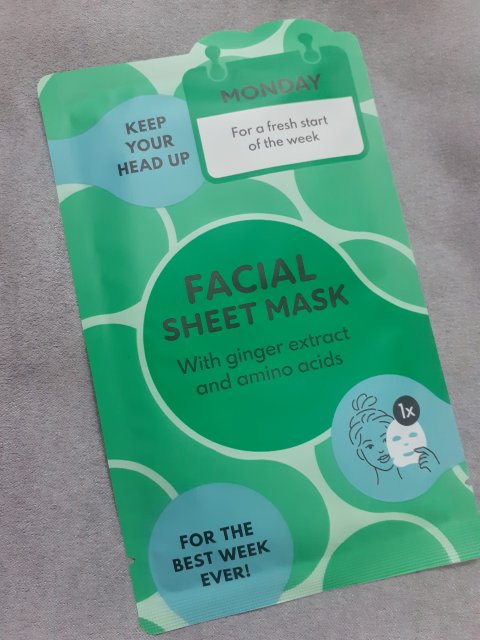 Dayes Europe B.V 7 Days of Beauty, maska do twarzy w płacie, Monday, Keep Your Head Up