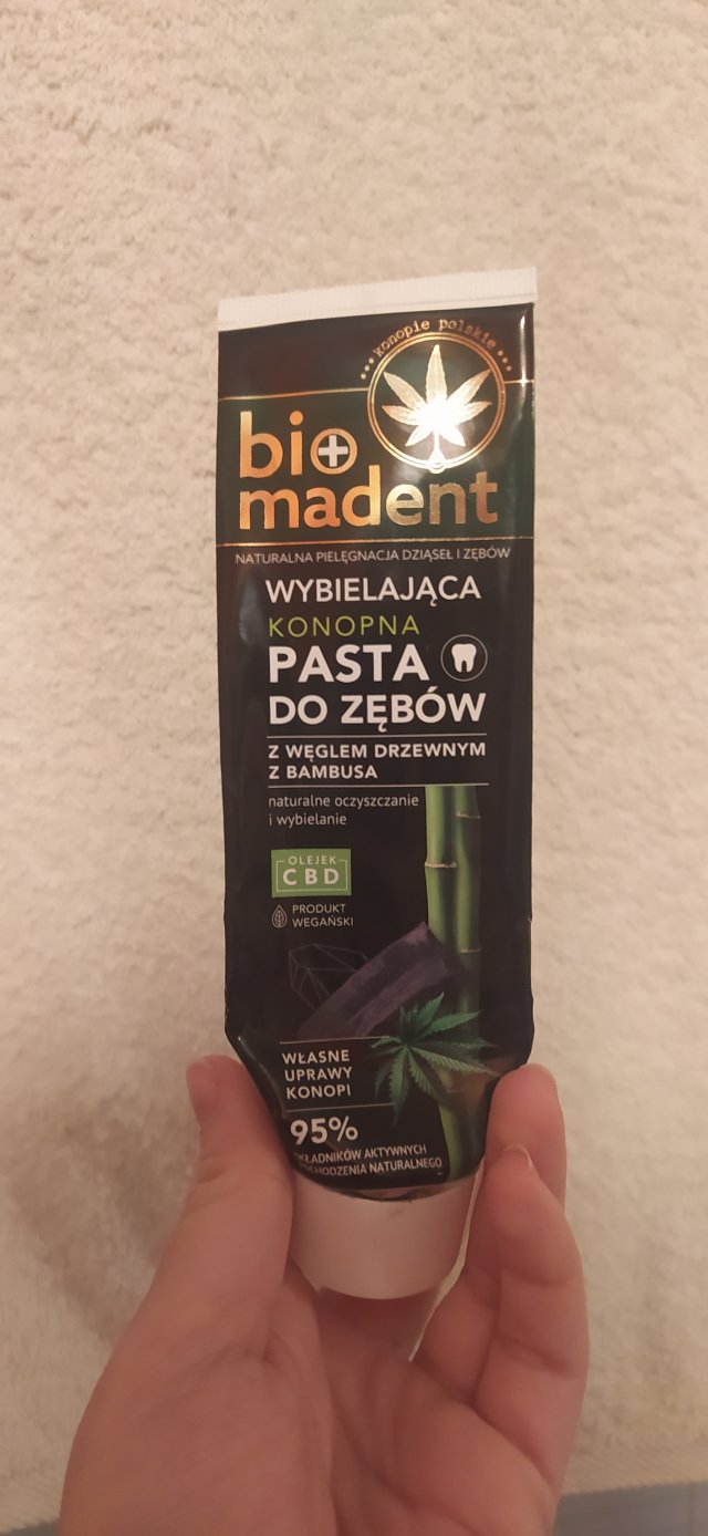 bio madent Pasta do zębów, Konopna, Z węglem drzewnym z bambusa i tymiankiem