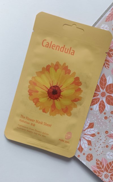 She’s Lab Maska do twarzy w płacie, The Flower Mask Sheet, Calendula, Z wyciągiem z nagietka