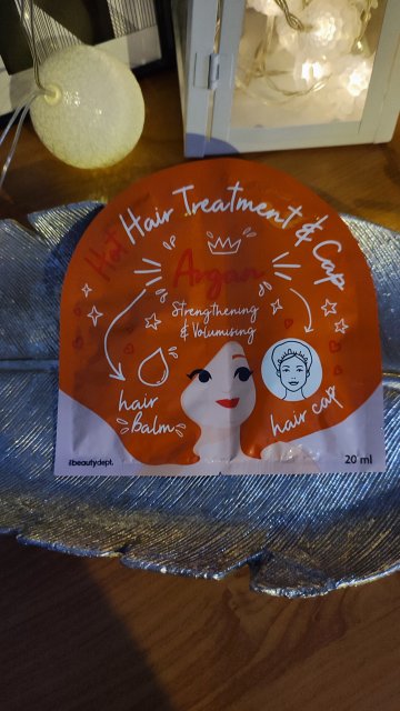 The Beauty Dept. Maseczka do włosów w czepku, Hot Hair Treatment & Cup, Argan, Z olejem arganowym i czepkiem