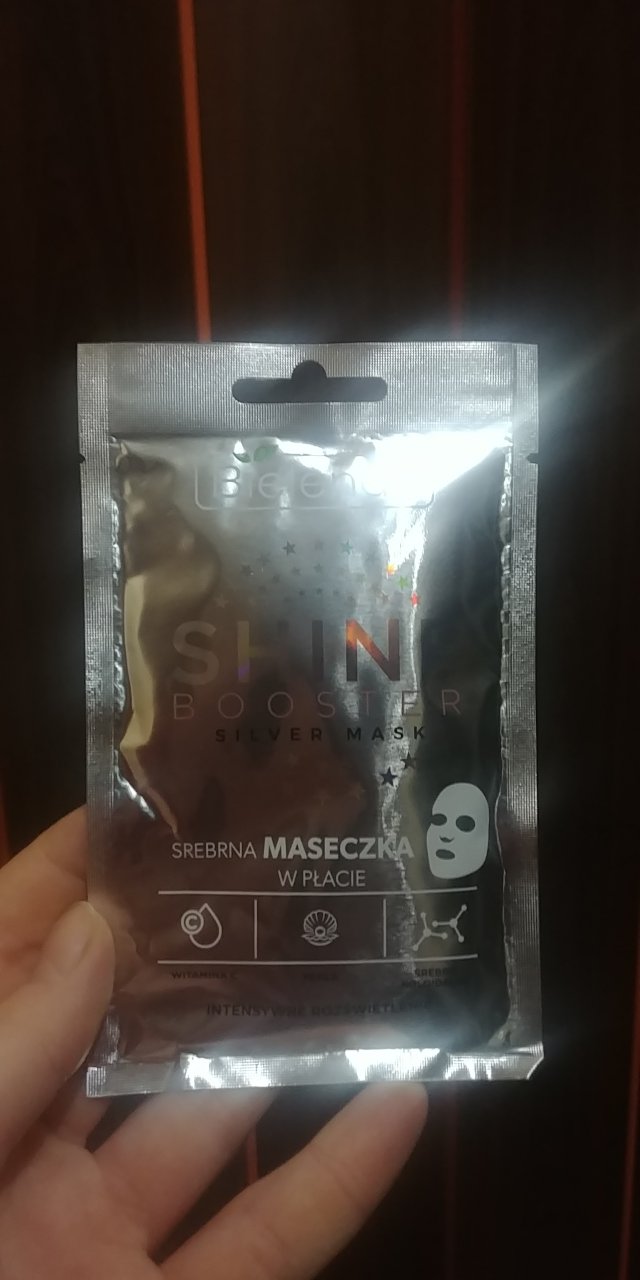 Bielenda Shine Booster Silver Mask, Srebrna maseczka do twarzy w płacie 