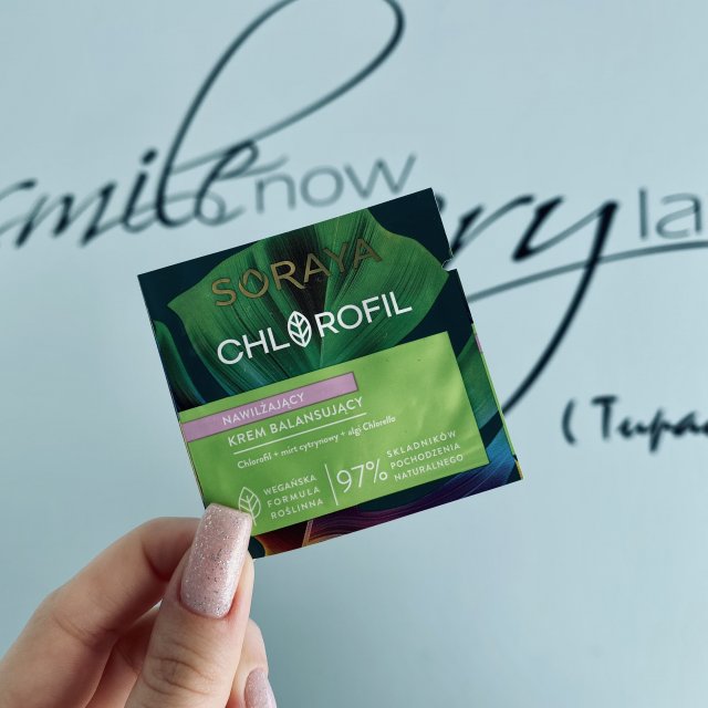 Soraya Chlorofil, Nawilżający krem balansujący, Chlorofil + mirt cytrynowy + algi Chlorella