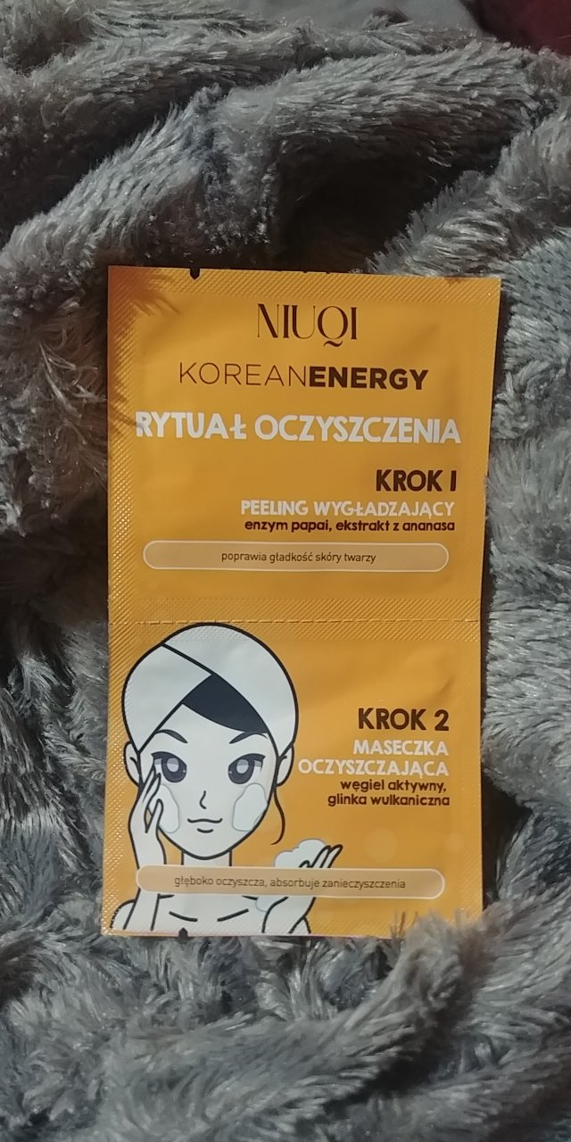 NIUQI Korean Energy, Rytuał oczyszczenia, Peeling wygładzający i maseczka oczyszczająca, Poprawia gładkość skóry twarzy