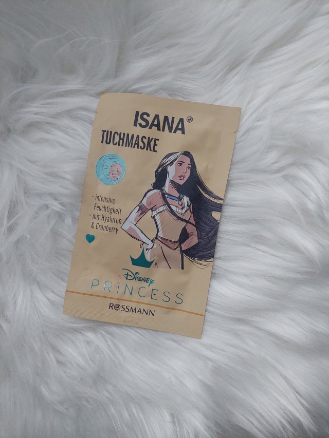 Isana Disney Princess, Maseczka do twarzy w płacie, Hyaluron & Cranberry, Pocahontas
