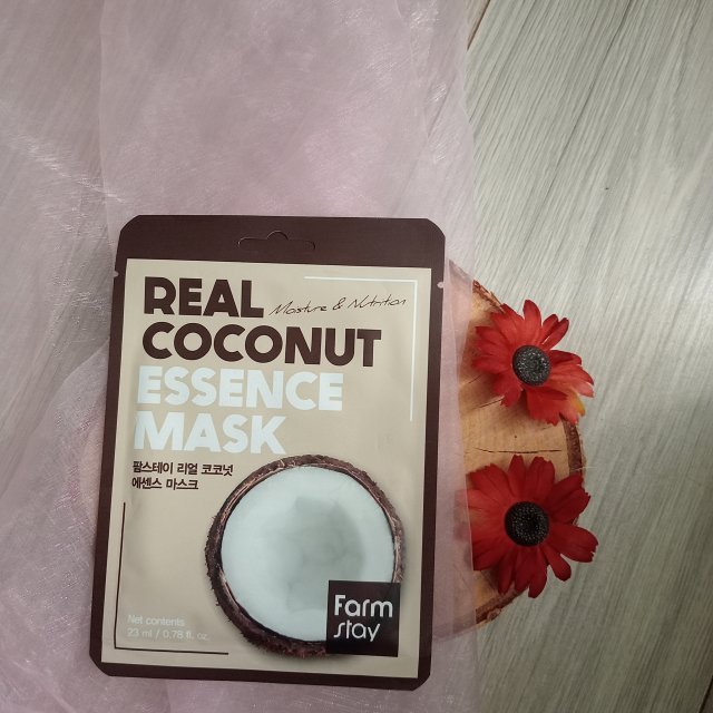 Farm Stay Maska do twarzy w płacie, Real Coconut Essence Mask, Moisture & Nutrition