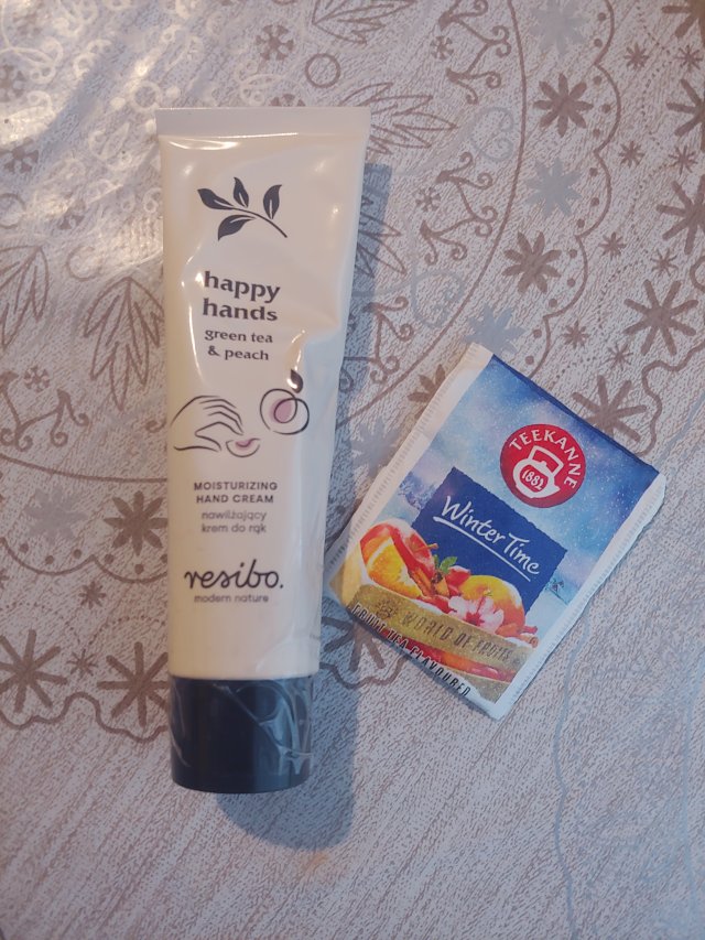 Resibo Krem do rąk, Happy Hands, Nawilżający, Zielona herbata & brzoskwinia