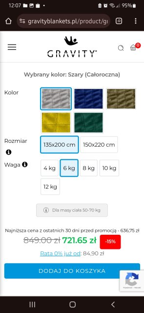 Kołdra obciążeniowa, koc obciążeniowy