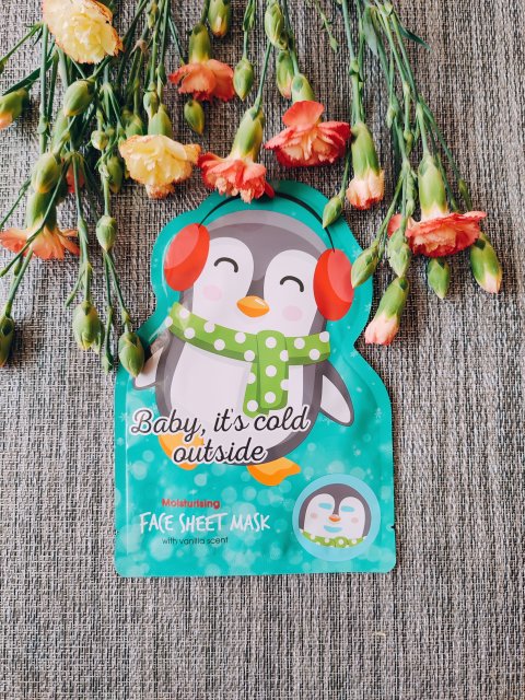 Maxbrands Marketing B.V. Face Sheet Mask, Maseczka do twarzy w płacie, Baby, it's Cold Outside, Formuła nawilżająca, Zapach wanilii 