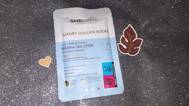 SheFoot Maska do stóp w formie skarpetek, Luxury Golden Socks, Złota, Zmiękczająca