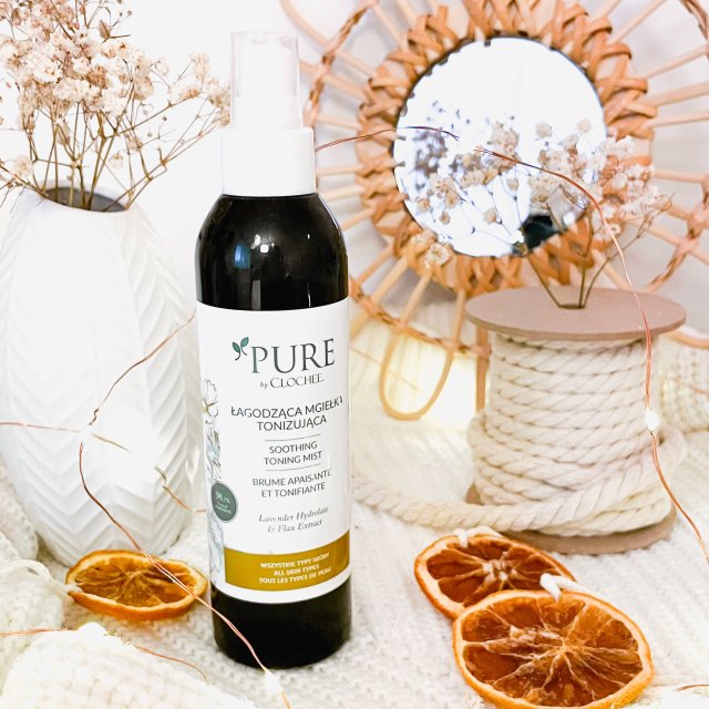 Clochee Pure by Clochee, Mgiełka do twarzy, Łagodząca, Hydrolat z lawendy i ekstrakt z lnu