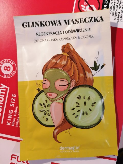 Dermaglin Maseczka do twarzy, Glinkowa, Regeneracja i Odświeżenie, Zielona glinka kambryjska & ogórek 