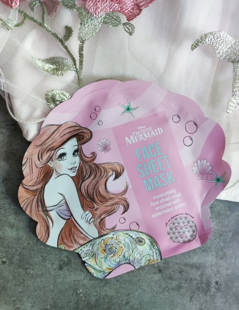 Topbrands Europe B.V. Disney, The Little Mermaid, Maseczka do twarzy w płacie, Nawilżająca, Różowa, Watermelon Extract