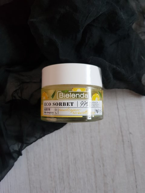 Bielenda Eco Sorbet, Krem do twarzy, Nawilżająco-rozświetlający, Sok z ananasa + kwasy AHA + witamina C