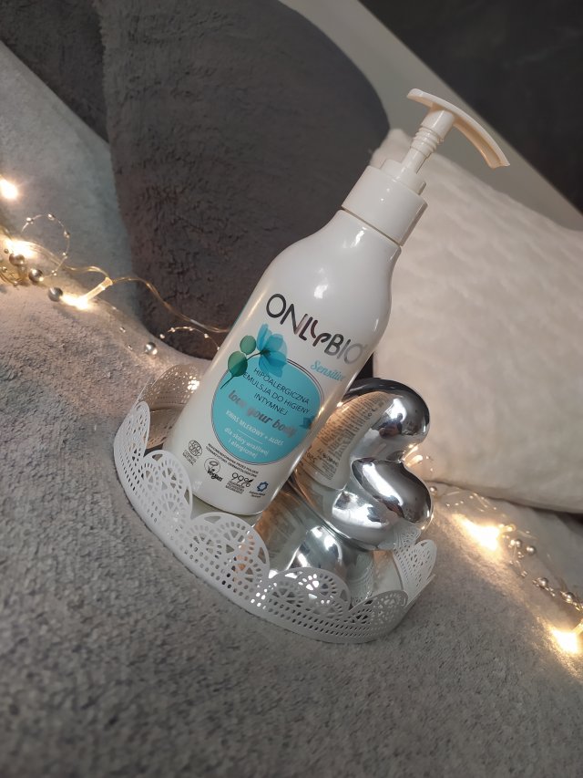 OnlyBio Love Your Body, Emulsja do higieny intymnej, Hipoalergiczna Sensitive, Kwas mlekowy + Aloes