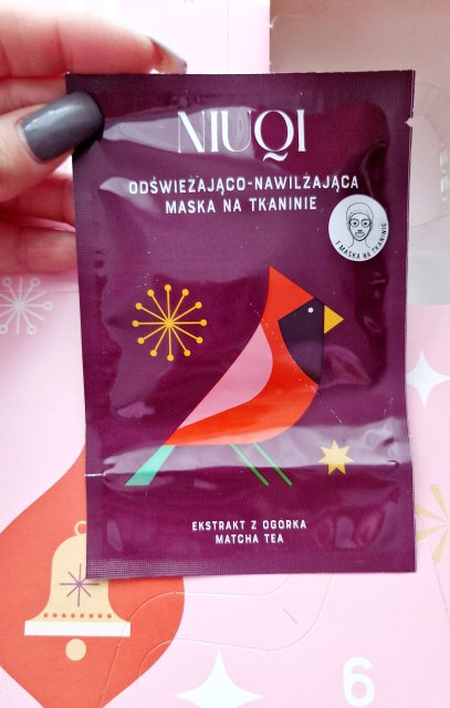 NIUQI Maseczka do twarzy w płacie, Odświeżająco - nawilżająca, Ekstrakt z ogórka i matcha tea
