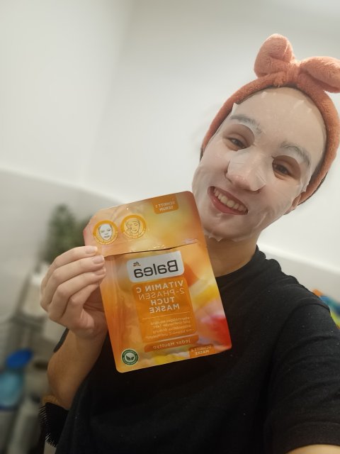 Balea Maseczka do twarzy w płacie, Vitamin C 2-Phasen, Dwufazowa, Z witaminą C