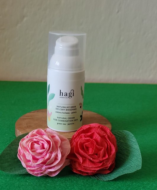 Hagi Cosmetics Krem do twarzy, Naturalny, Do cery mieszanej, Zielona herbata i jaśmin