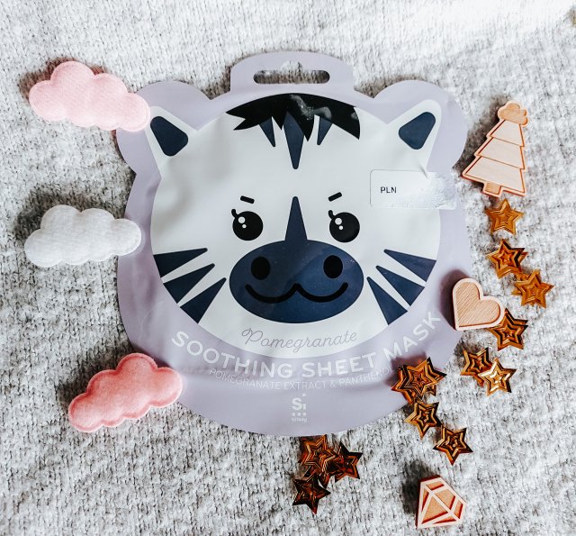 SINSAY Maska do twarzy w płacie, Soothing, Pomegranate, Zebra