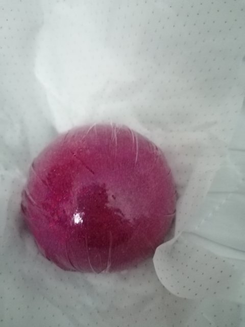 WhiteTree Natural Cosmetics Półkula do kąpieli, Brokatowa, Nuta zapachowa: arbuz. 