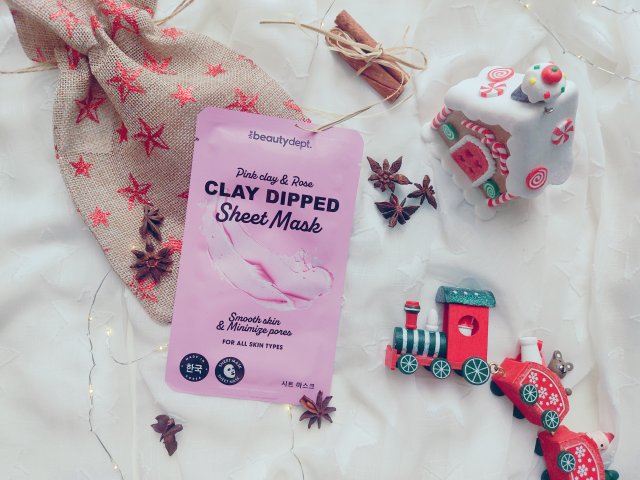 The Beauty Dept. Maseczka do twarzy w płacie, Clay Dipped Sheet Mask, Pink Clay & Rose