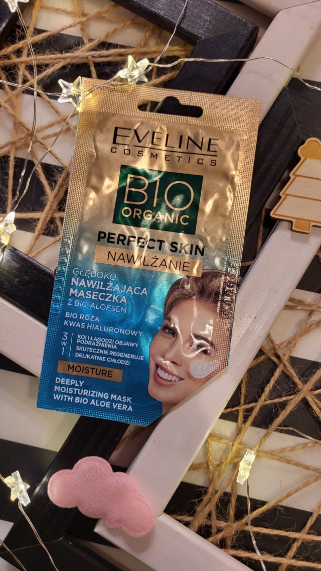 Eveline Bio Organic, Maseczka do twarzy, Perfect Skin, Głęboko nawilżająca z bio aloesem