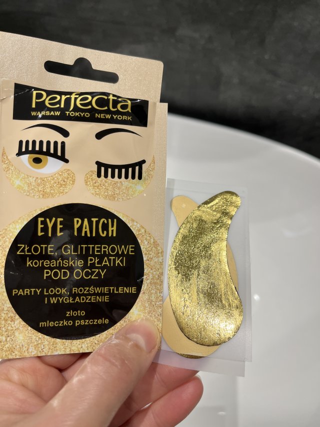 Perfecta Eye Patch, Płatki pod oczy, Złote, Glitterowe, Koreańskie, Party Look, Rozświetlenie i wygładzenie
