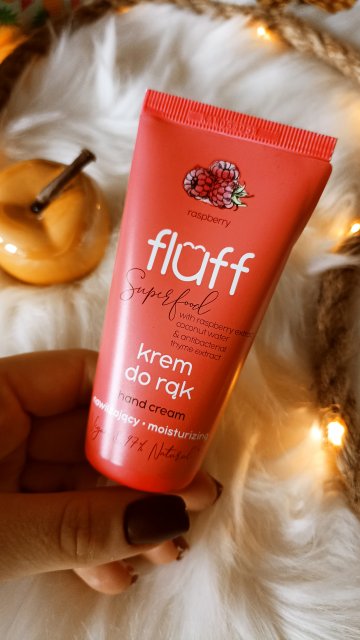 Fluff Superfood, Krem do rąk, Antybakteryjny i nawilżający, Malina