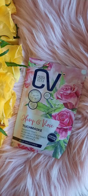 CadeaVera Maseczka do twarzy w płacie, Hemp & Rose 