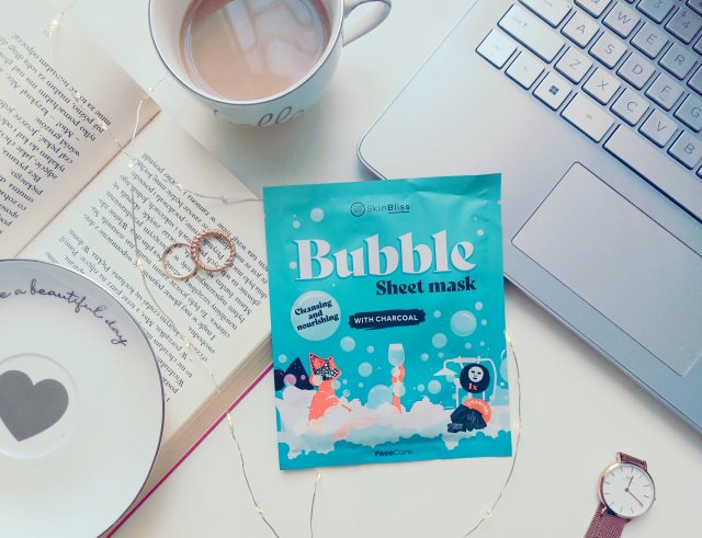 SkinBliss Maska do twarzy w płacie, Bubble Sheet Mask, Charcoal