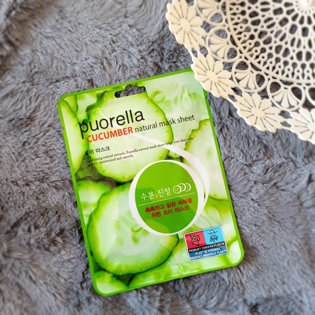 Puorella Maska do twarzy w płacie, Cucumber Natural Mask Sheet