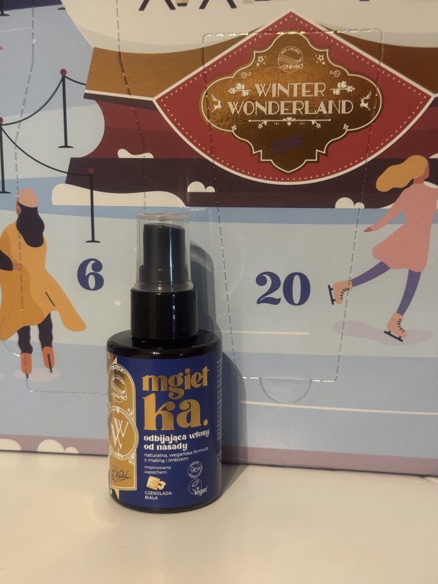 OnlyBio Hair in Balance, Mgiełka do włosów, Odbijająca włosy od nasady, Czekolada Biała, Z maliną i Imbirem, E.Wedel 