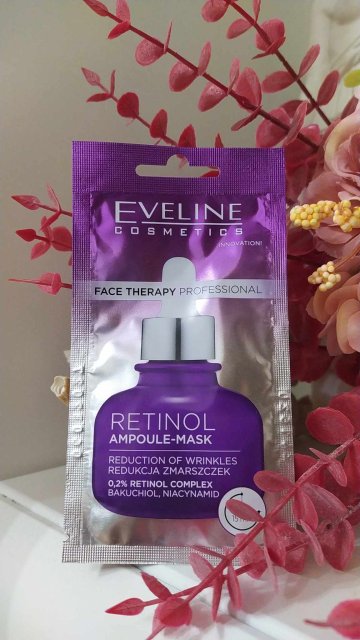 Eveline Face Therapy Professional, Maseczka do twarzy, Retinol Ampoule-Mask, Redukcja zmarszczek i przebarwień 