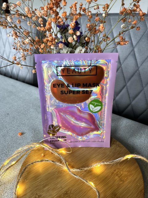 Yeauty Super Set, Eye & Lip Mask, Płatki pod oczy i maska na usta, Caffeine Charger