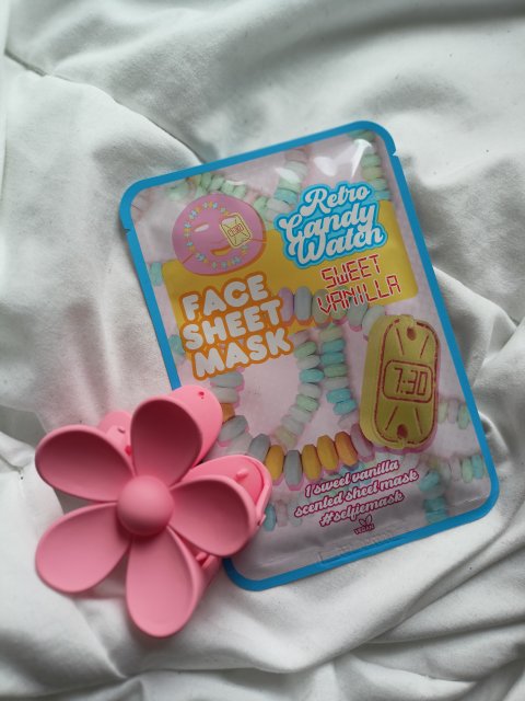 Maxbrands Marketing B.V. Face Sheet Mask, Maseczka do twarzy w płacie, Retro Candy Watch, Zapach słodkiej wanilii